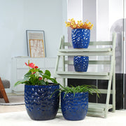 VASO DA FIORI Ø 38 cm in ceramica blu navy
