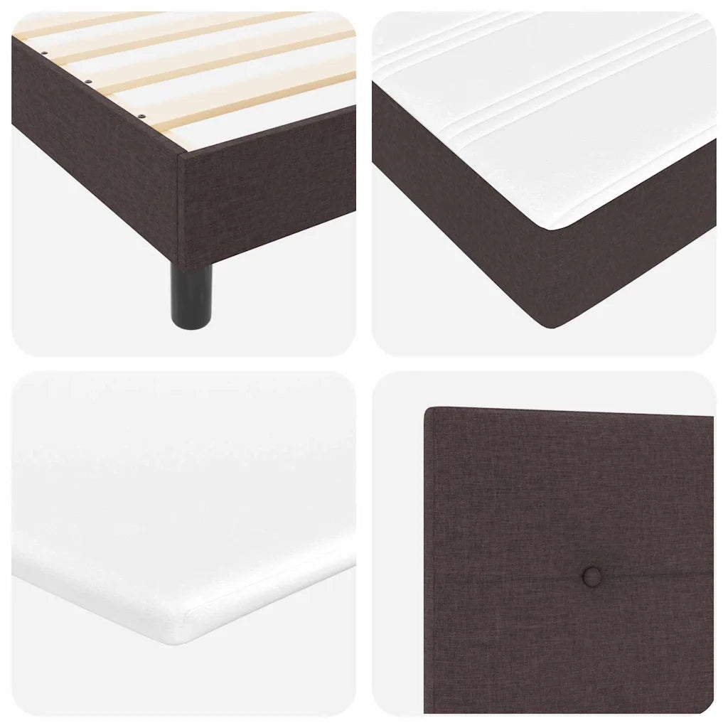 Letto a molle con testiera Marrone Scuro 200 x 140 cm Tessuto 3341107