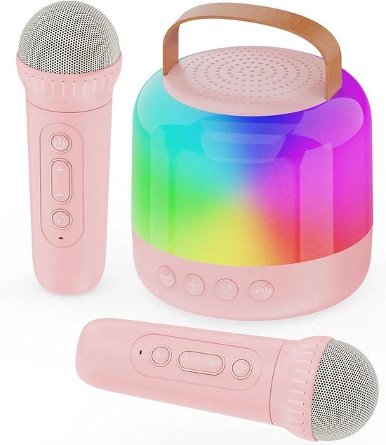 Impianto Karaoke - Macchina Karaoke Portatile Bluetooth Altoparlante con Luce LED & Effetti di Suono Variabili - Per Feste Familiari e Feste per Bambini