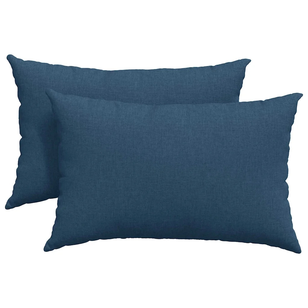 Cuscini da Divano 2 pz-Set di 2 Cuscini per Sofa Blu 60 x 40 cm Tessuto