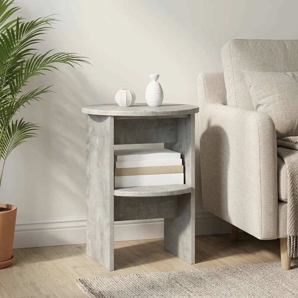 Mobile laterale 2 pcs Grigio Cemento Ø40 x 50 cm 899823