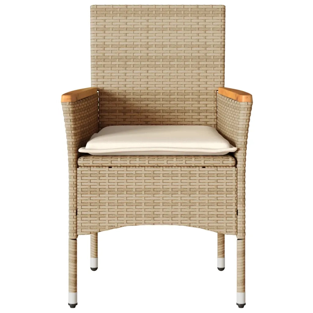 Sedie da Giardino con Cuscini 2 pz | Sedie da Esterno Beige in Polyrattan