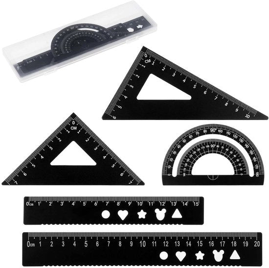 Set di geometrie - Preciso e Portatile - Set da 5 pezzi - Lega di alluminio