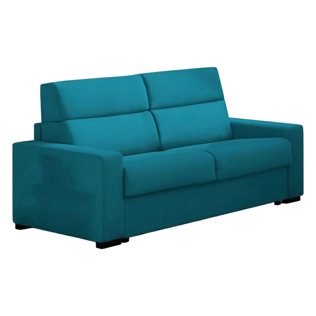 Letino, Divano Fisso 2 Posti Sfoderabile Made in Italy, 200x95x100h cm Azzurro