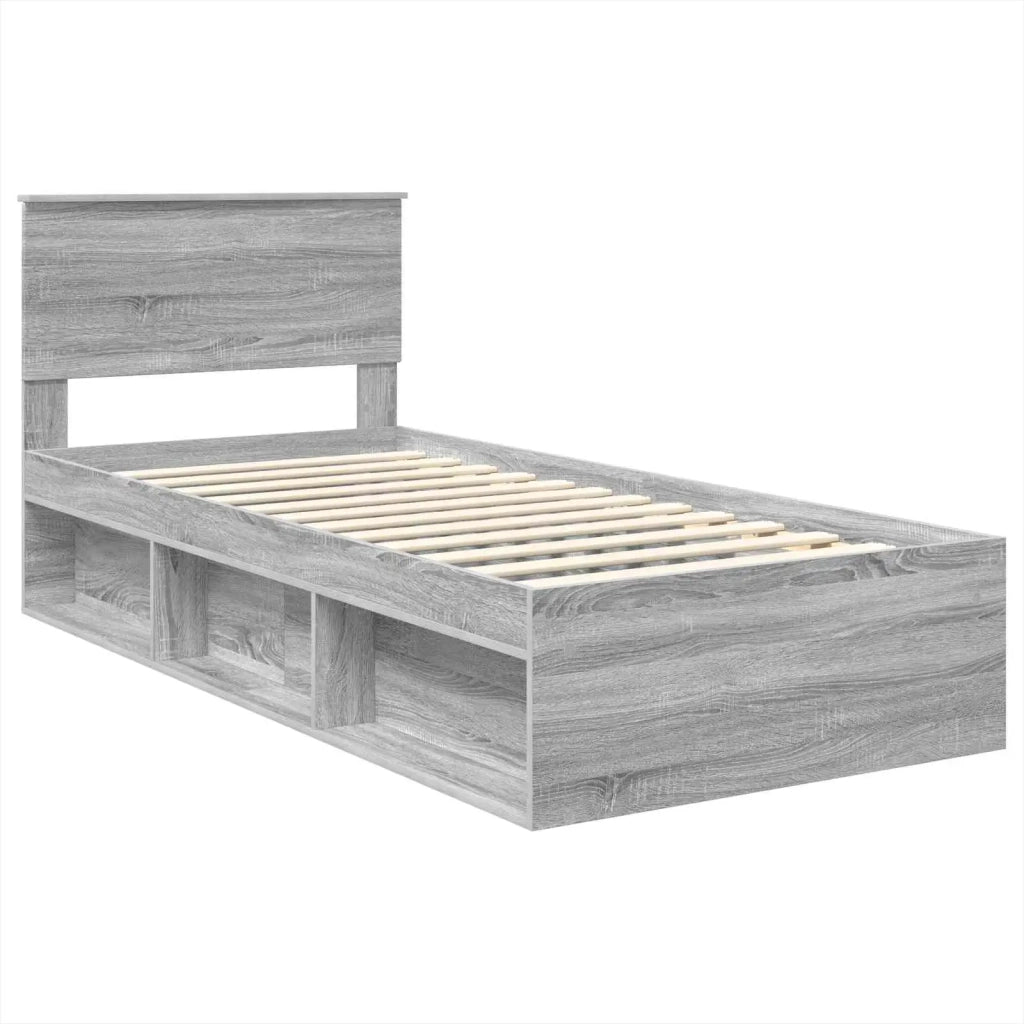 Struttura del letto Grigio Sonoma 75 x 190 cm Legno multistrato 3407945