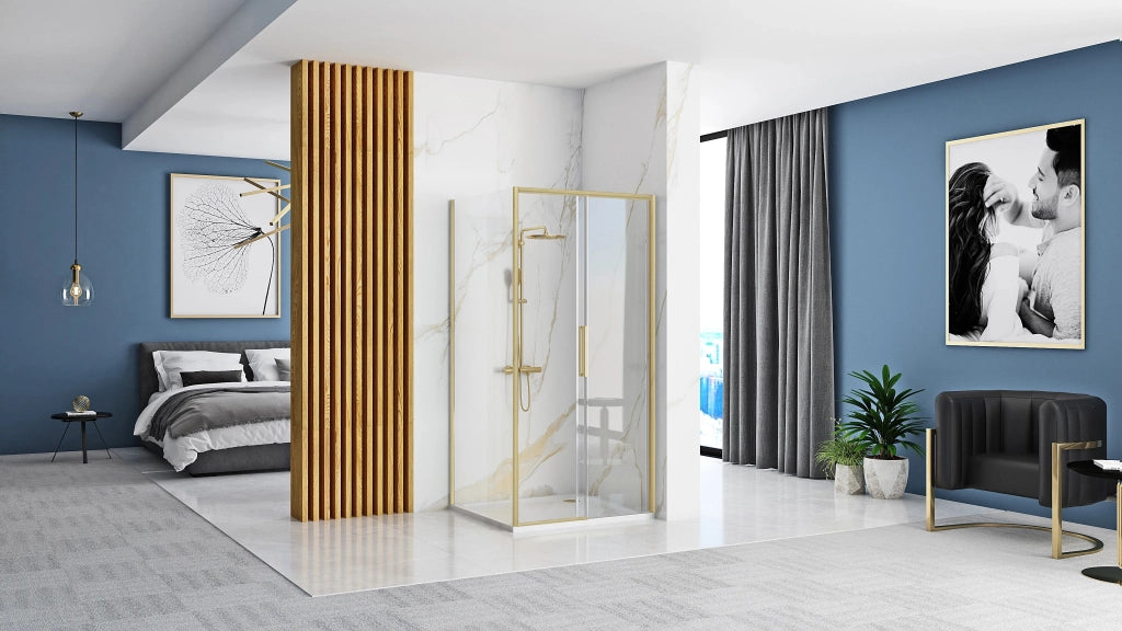 Cabina Doccia Rapid Slide Gold Brush 130x90