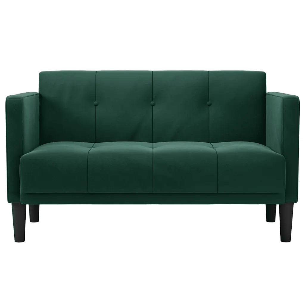 Divano Divanetto-Sofa Verde Scuro 111 cm in Velluto