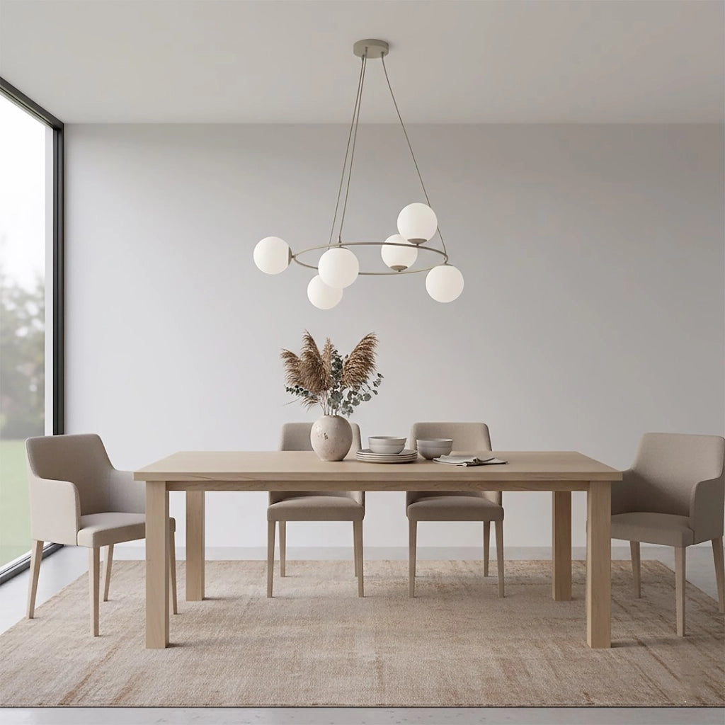 Lampada a sospensione AZURA 6xE14 beige/bianca Emibig