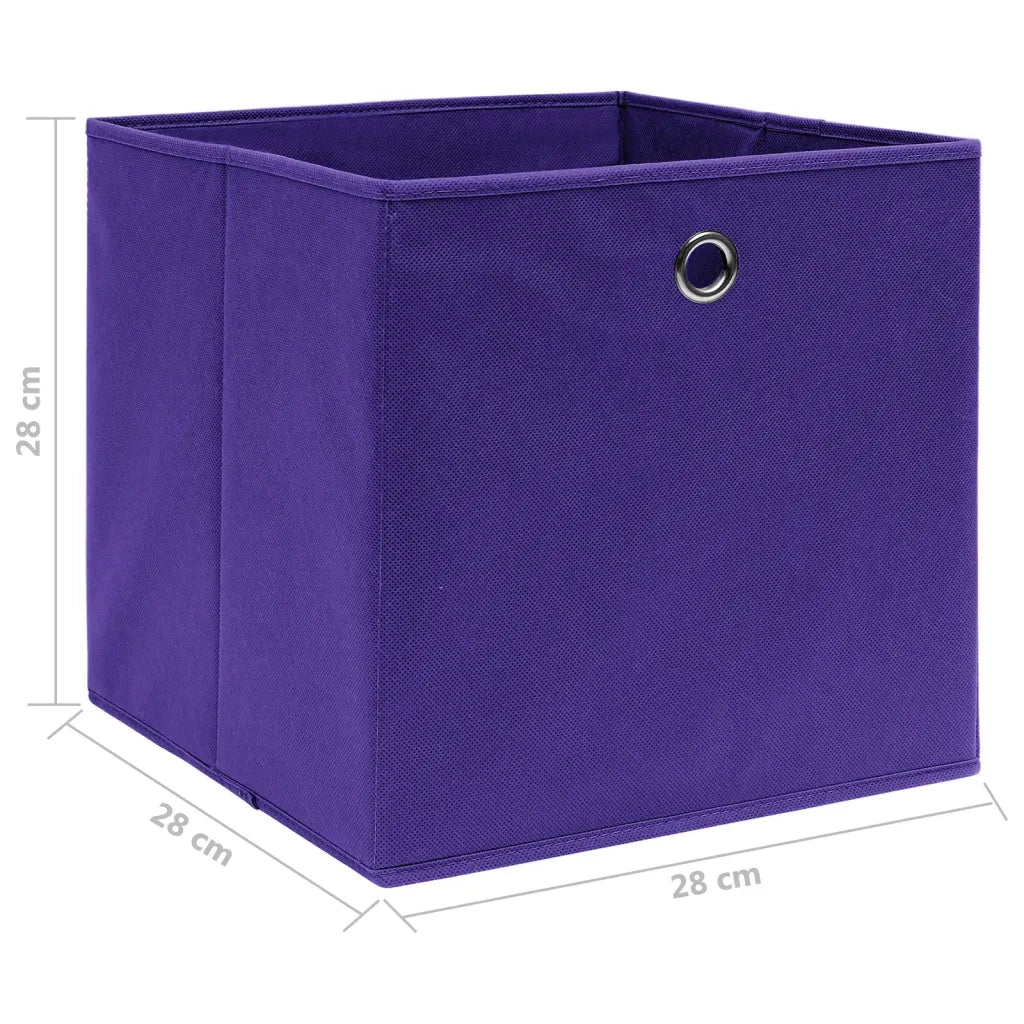 Contenitori 10 pz in Tessuto non Tessuto 28x28x28 cm Viola 325213