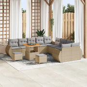 Set Divano da Giardino 13 pcs Beige polyrattan