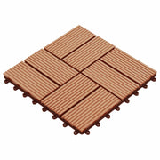 Piastrella per Decking 11 pcs Teak riciclato 30 x 30 cm WPC 42046677