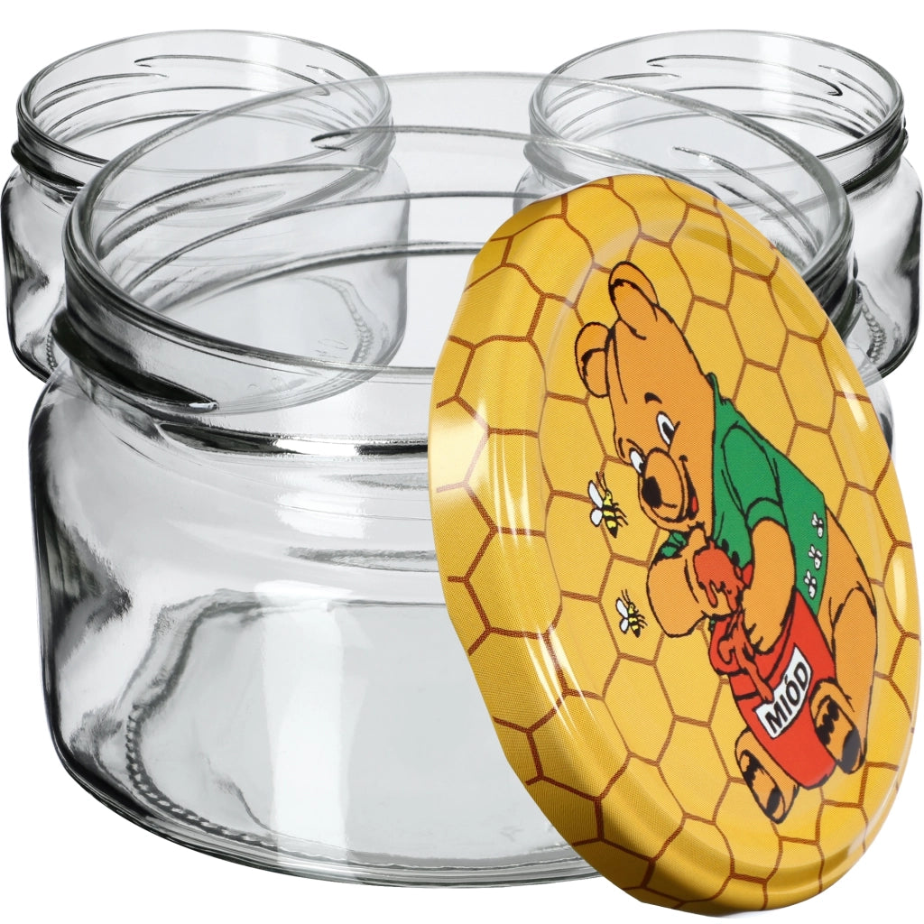 KADAX Denia barattoli per conserve 250ml 10 pezzi 82mm + coperchio "Miele"