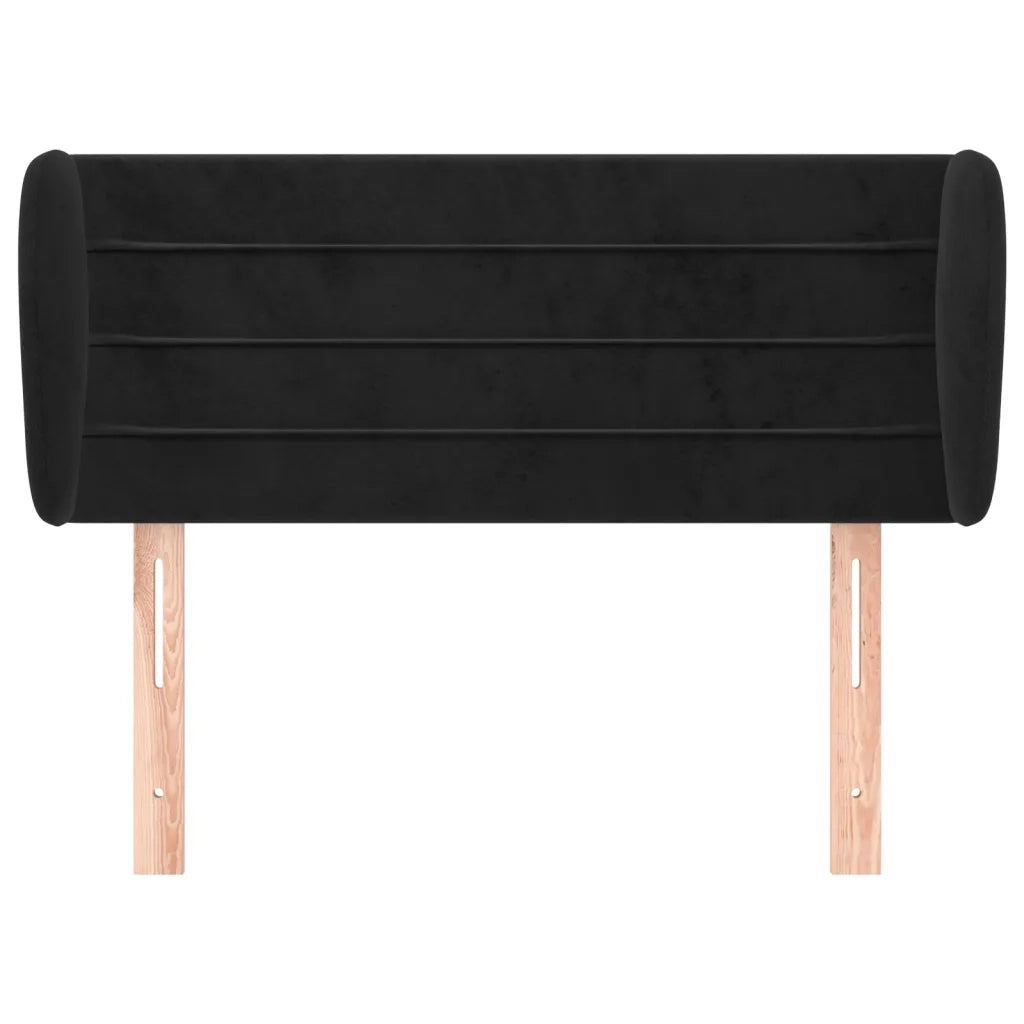Testiera ad Orecchio-Testata con Orecchie Nera 103x23x78/88 cm in Velluto 872498