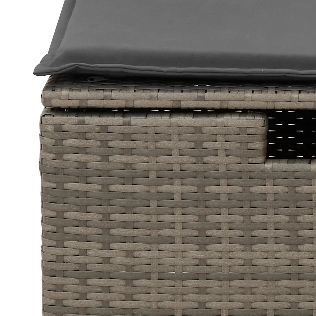 Set Divani da Giardino 4 pz con Cuscini in Polyrattan Grigio 3325656