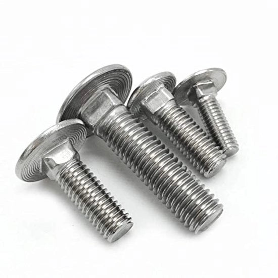 Boutoni a slot 10 pezzi - Acciaio inossidabile - M8 x 25 mm - Quadrato - Capoculatina a cappuccio - Vite a filo completo