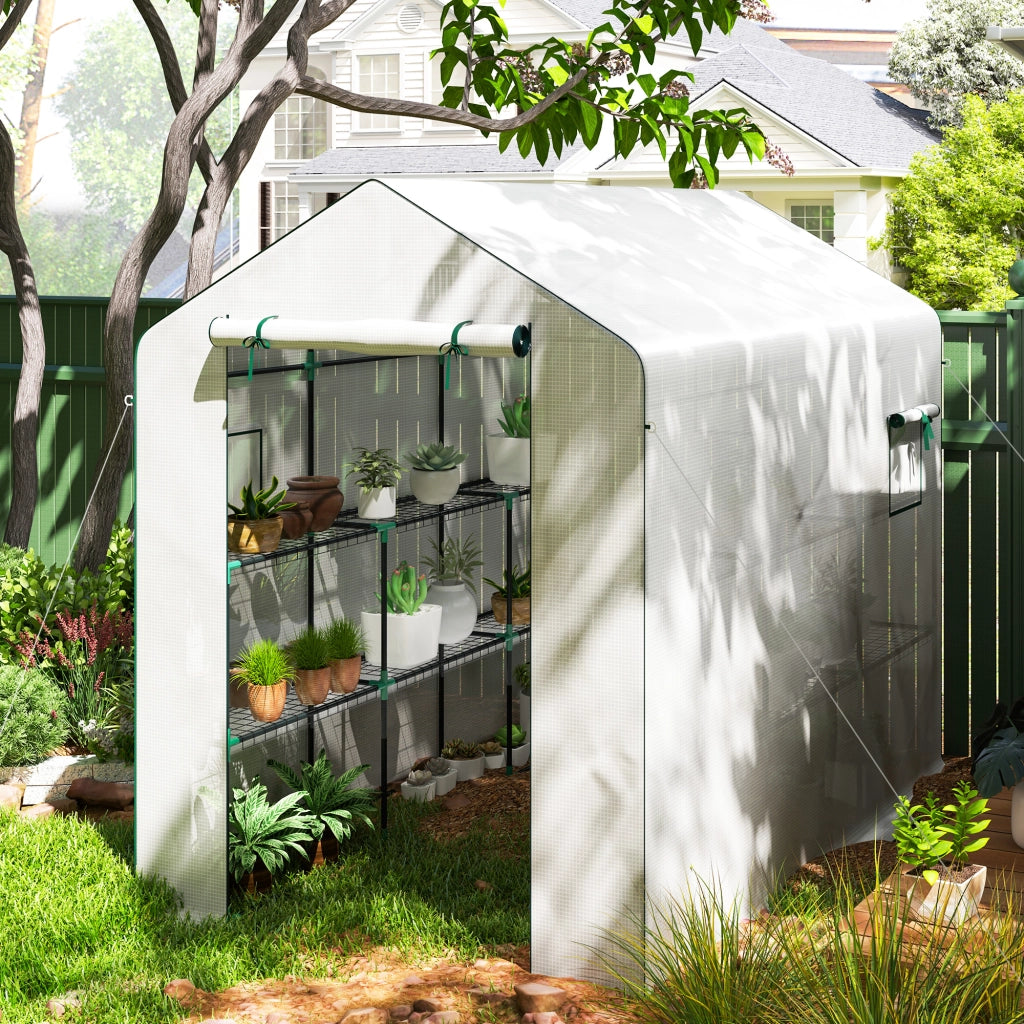 Serra da giardino con ripiani ¨C Minimal ¨C grigio 200x150x200 cm