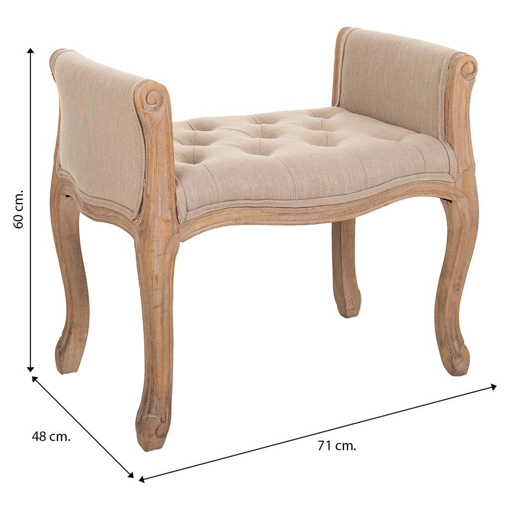 Sgabello in legno 71x 48x45/60 cm beige