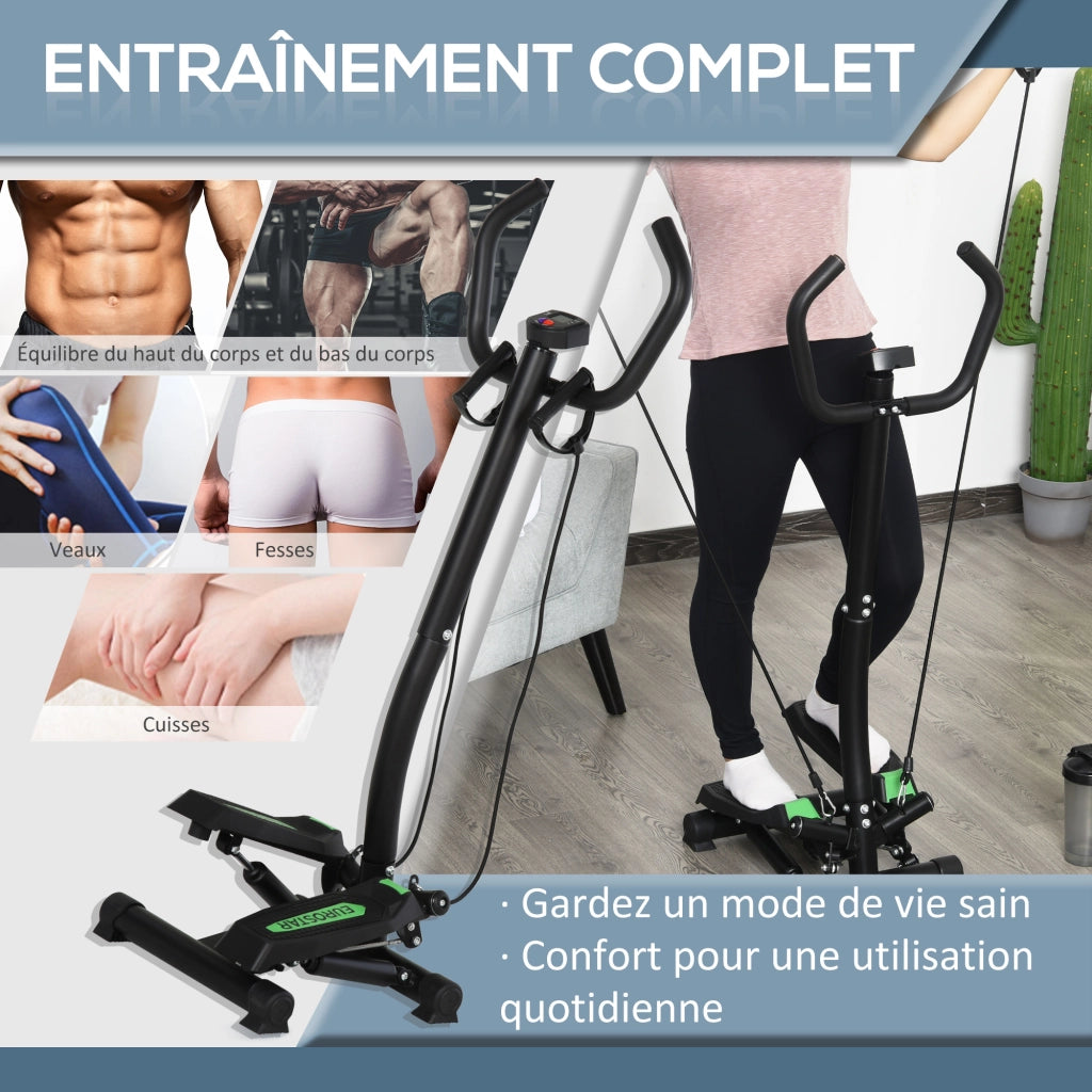 Stepper per Fitness con Manubrio ¨C Minimal ¨C Verde e Nero
