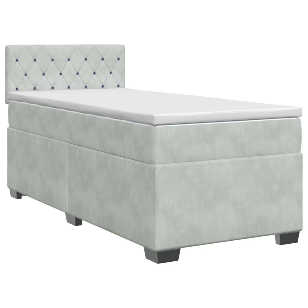 Letto box spring con materasso Grigio Chiaro 90 x 200 cm 3450632