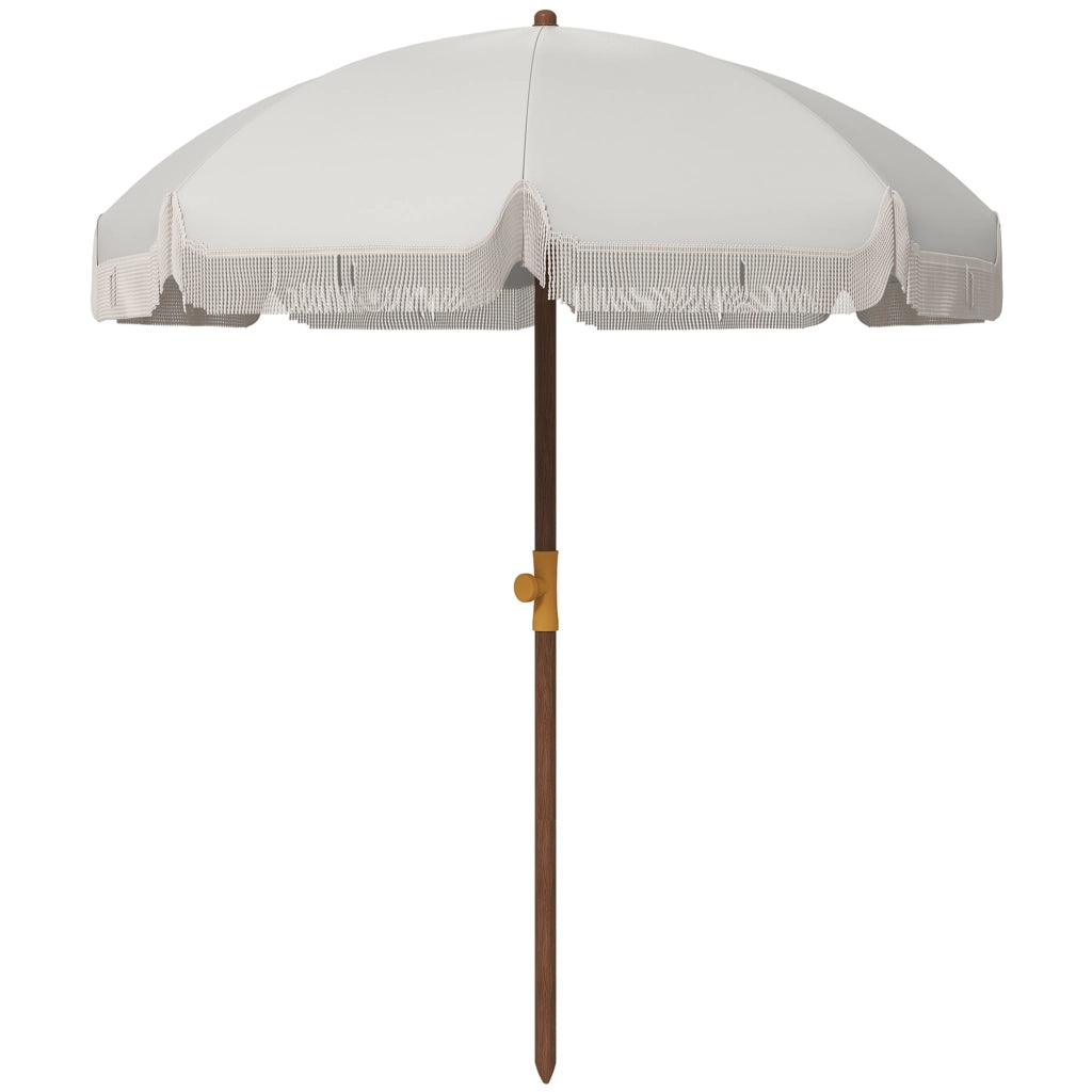 Ombrellone da Giardino con Frange ¨C Minimal ¨C Grigio ?190x210 cm