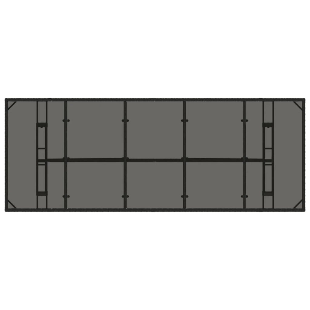 Set da pranzo per esterni 9 pz Nero polyrattan 3448944
