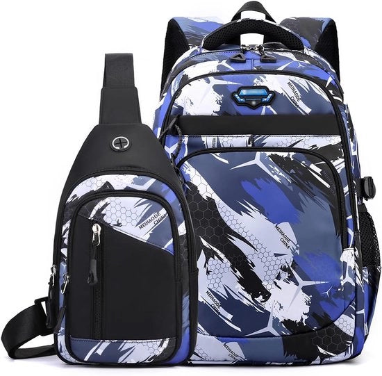 Borsa da Scuola Grande Impermeabile per Ragazzi e Adolescenti con Stampo di Camouflage