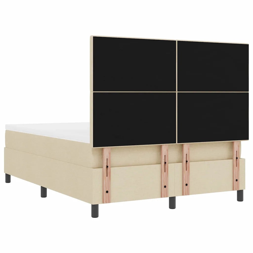 Letto a molle con materasso Crema 140 x 200 cm Tessuto 3339397