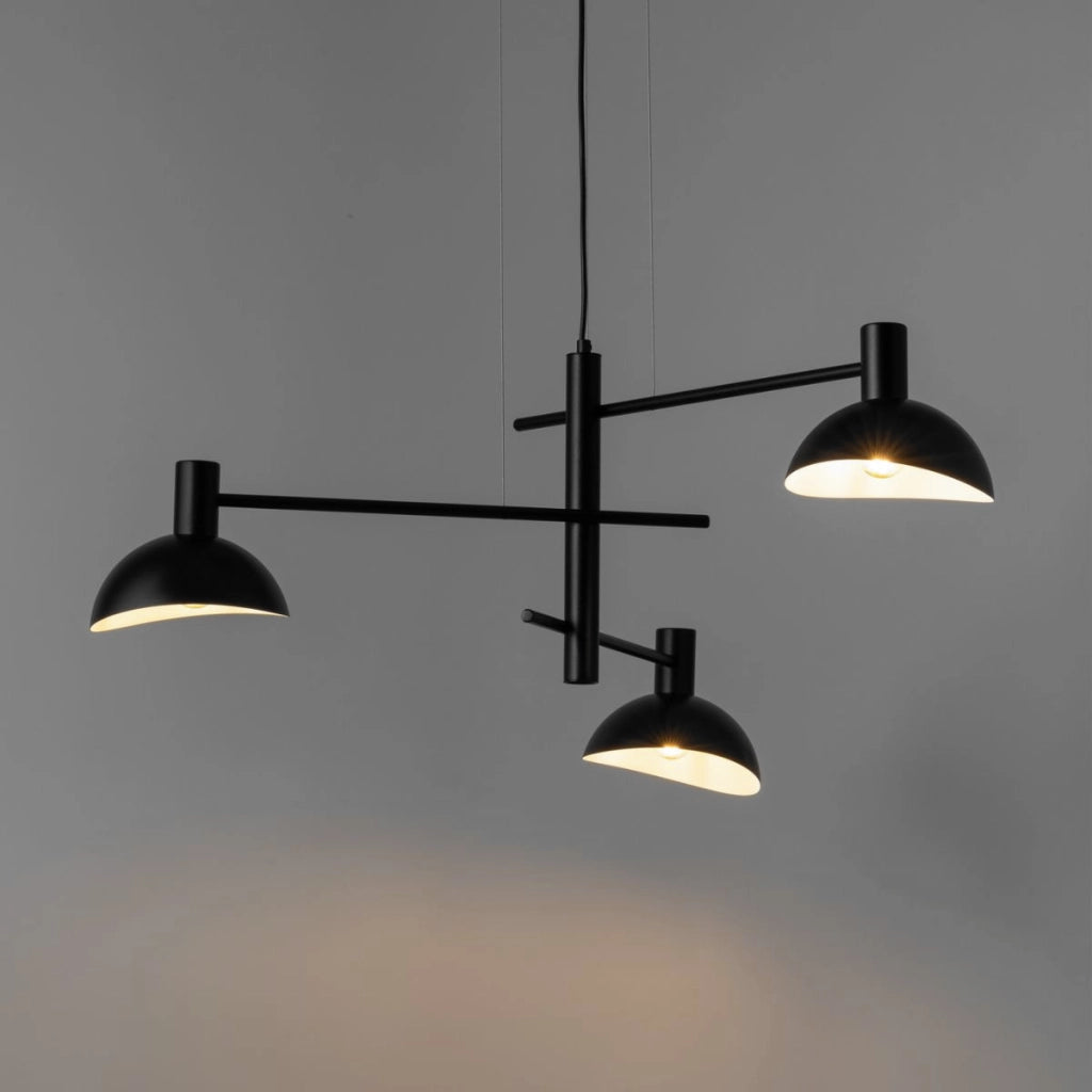 Lampada a sospensione moderna Artis nera 3 luci E14 Sigma