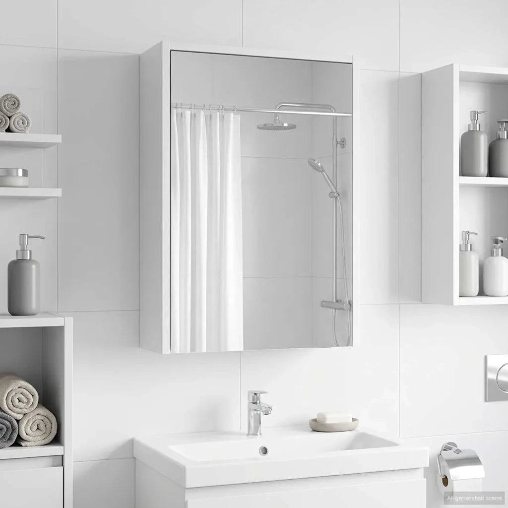 Mobiletto per specchio da bagno Bianco 43 x 16 x 62.5 cm 889135