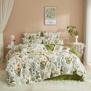 Set di coperte da letto - 100% Cotone - Set da 4 - Disegno di fiori