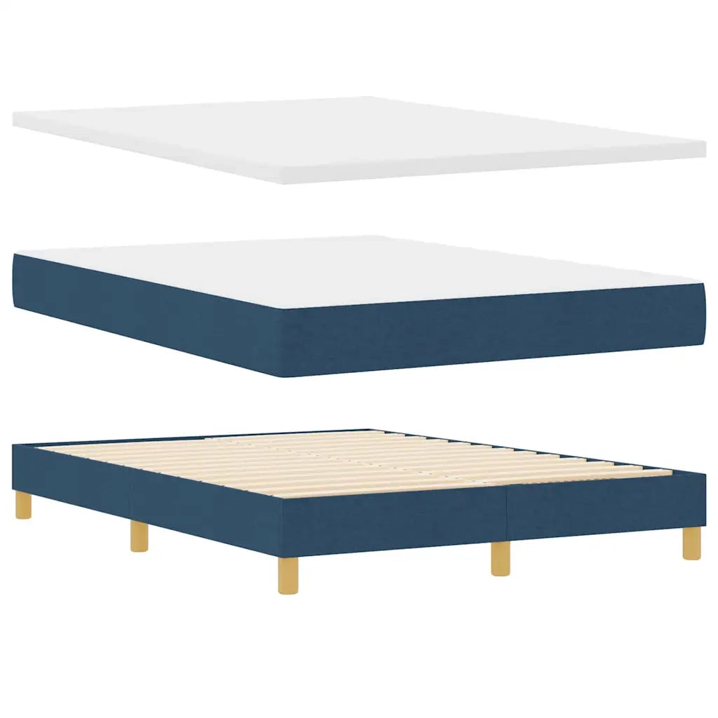 Letto a molle con testiera Blu 140 x 190 cm Tessuto 3340275