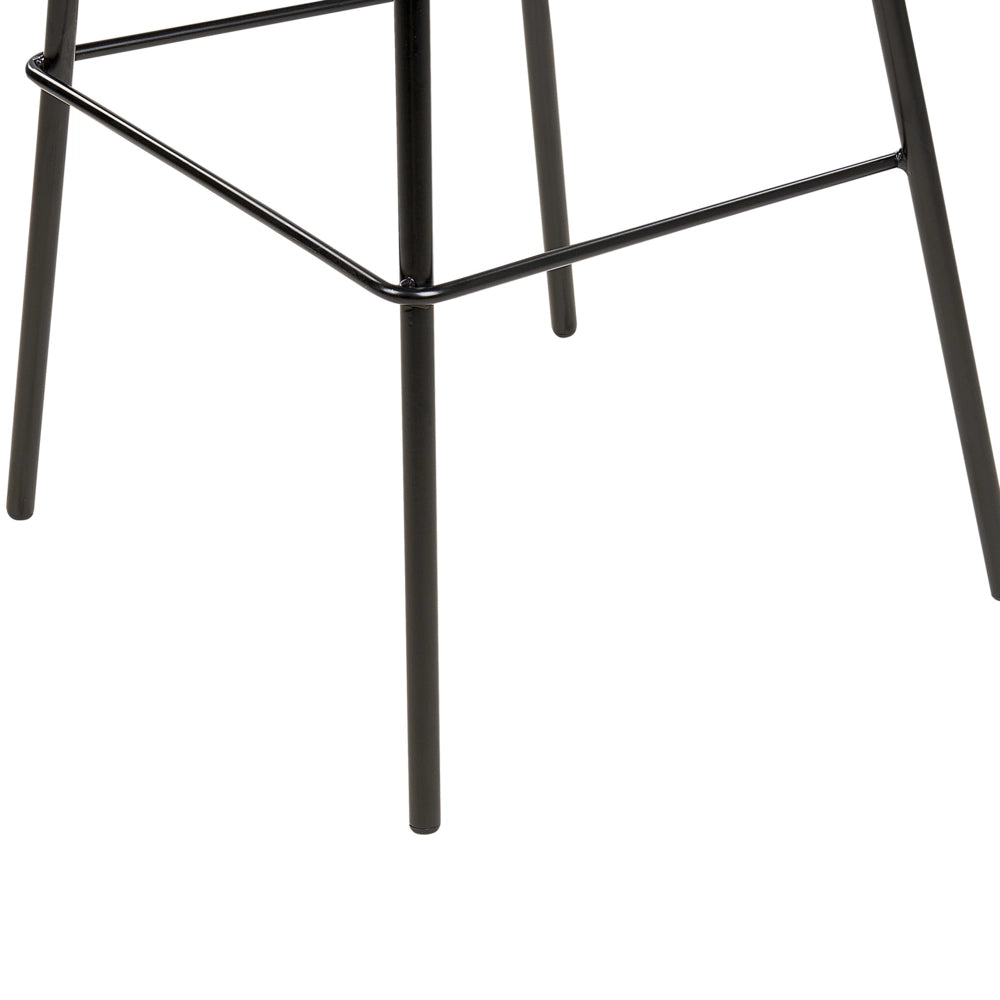 Set di 4 sgabelli da bar moderni in plastica nera sintetica e gambe in metallo stile moderno contemporaneo