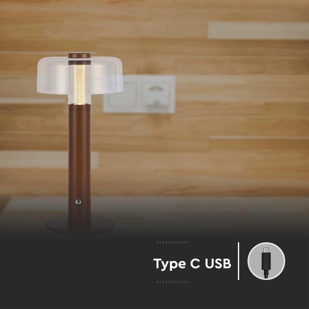 Lampada da tavolo LED 1W 100lm dimmer USB-C bronzo