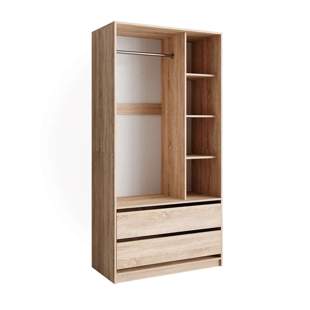 Vicco Armadio Sonoma 100 x 200 cm con 2 cassetti