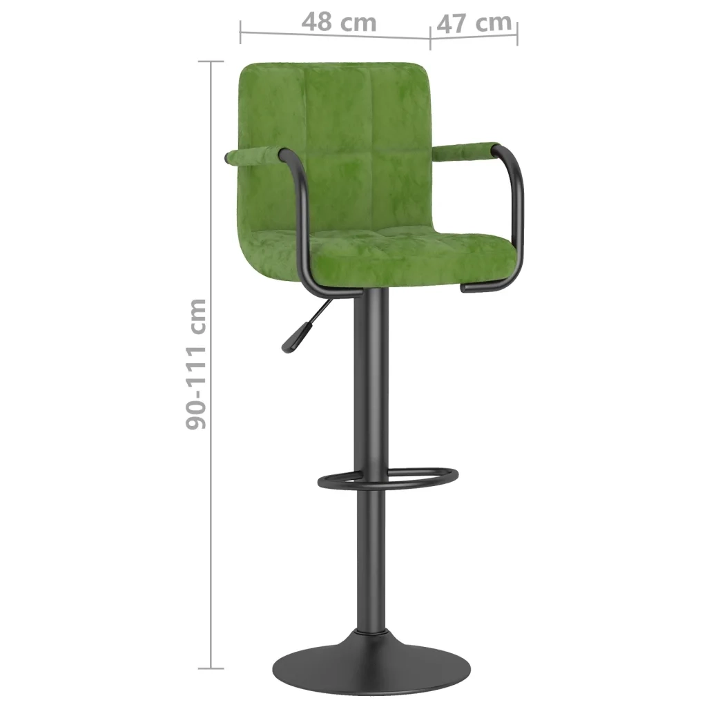 Sgabello da Bar Verde Chiaro in Velluto 334650