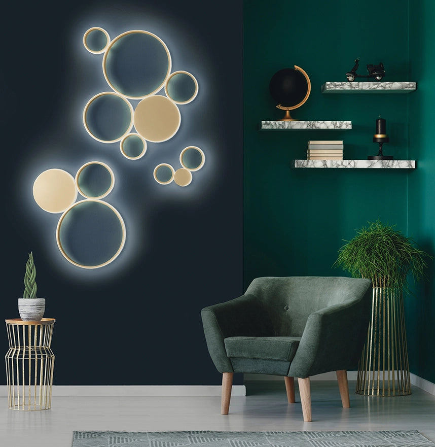 PLAFONIERA POIS ORO 4000k 5957lm 68w DIMMERABILE L.84CM
