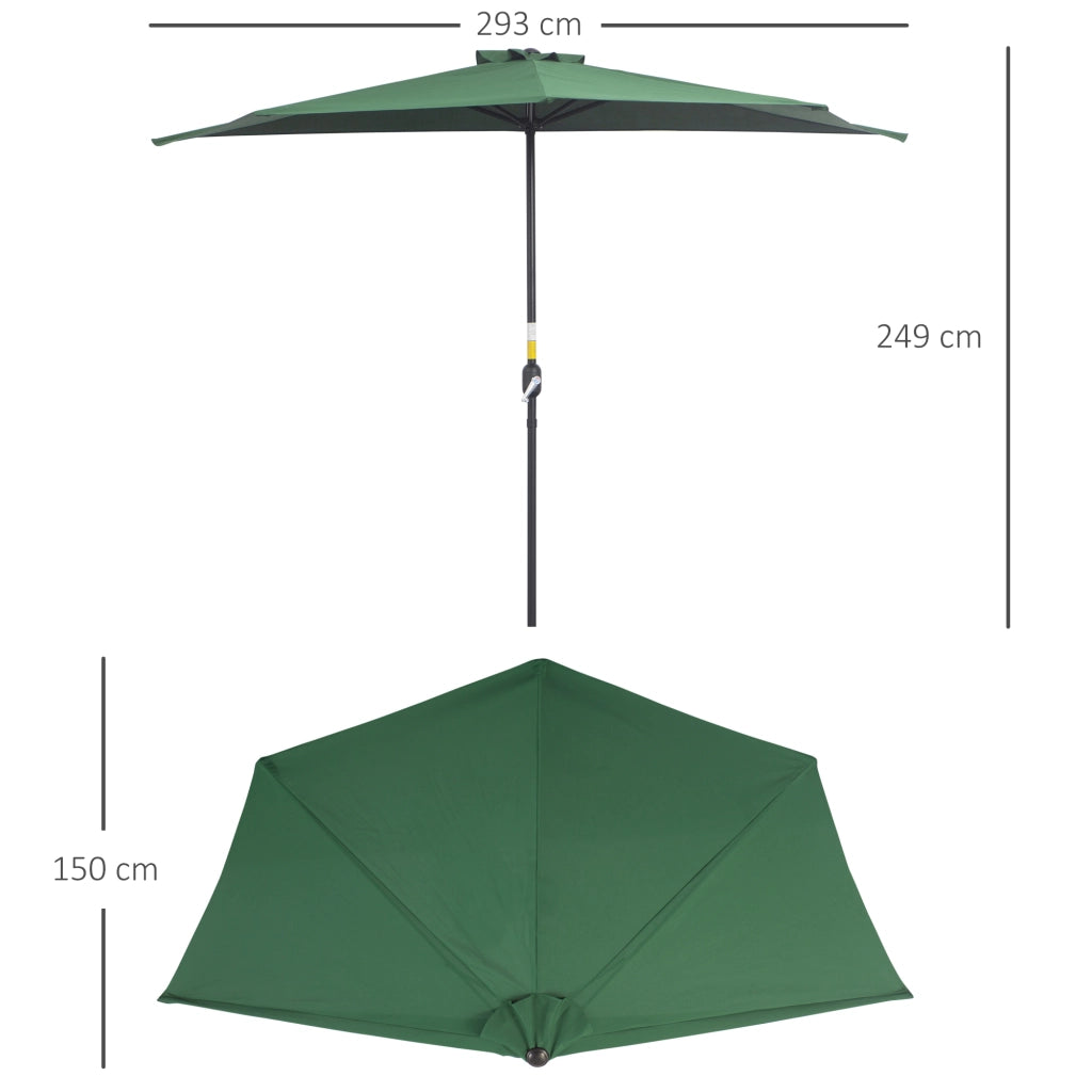 Parasole per balcone ¨C zephmum ¨C verde 2.93x1.5x2.49m