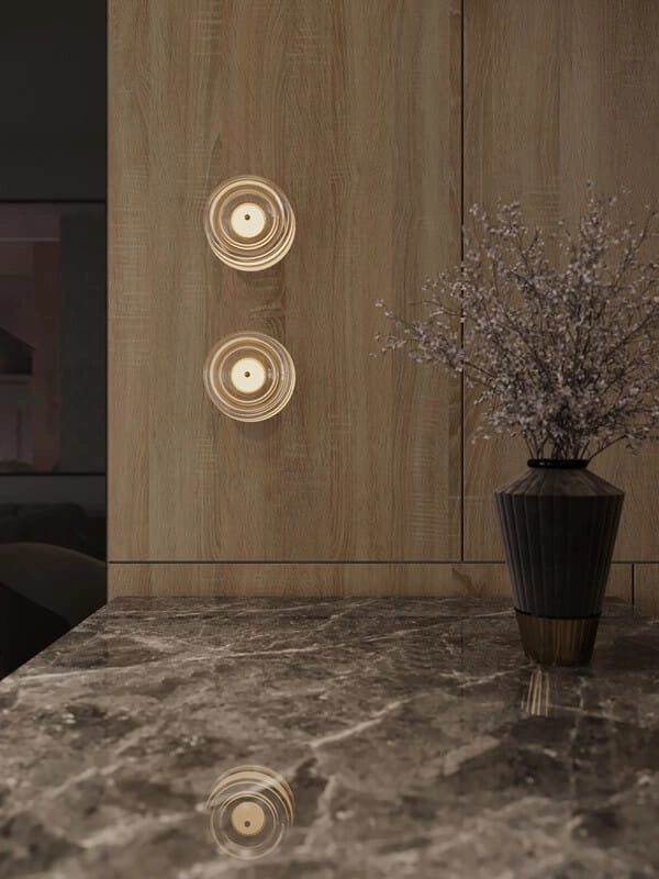 Applique da parete LIPARI oro tonda trasparente LED 6W
