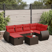 Set Divani da Giardino 7 pz con Cuscini Marrone in Polyrattan 3325600