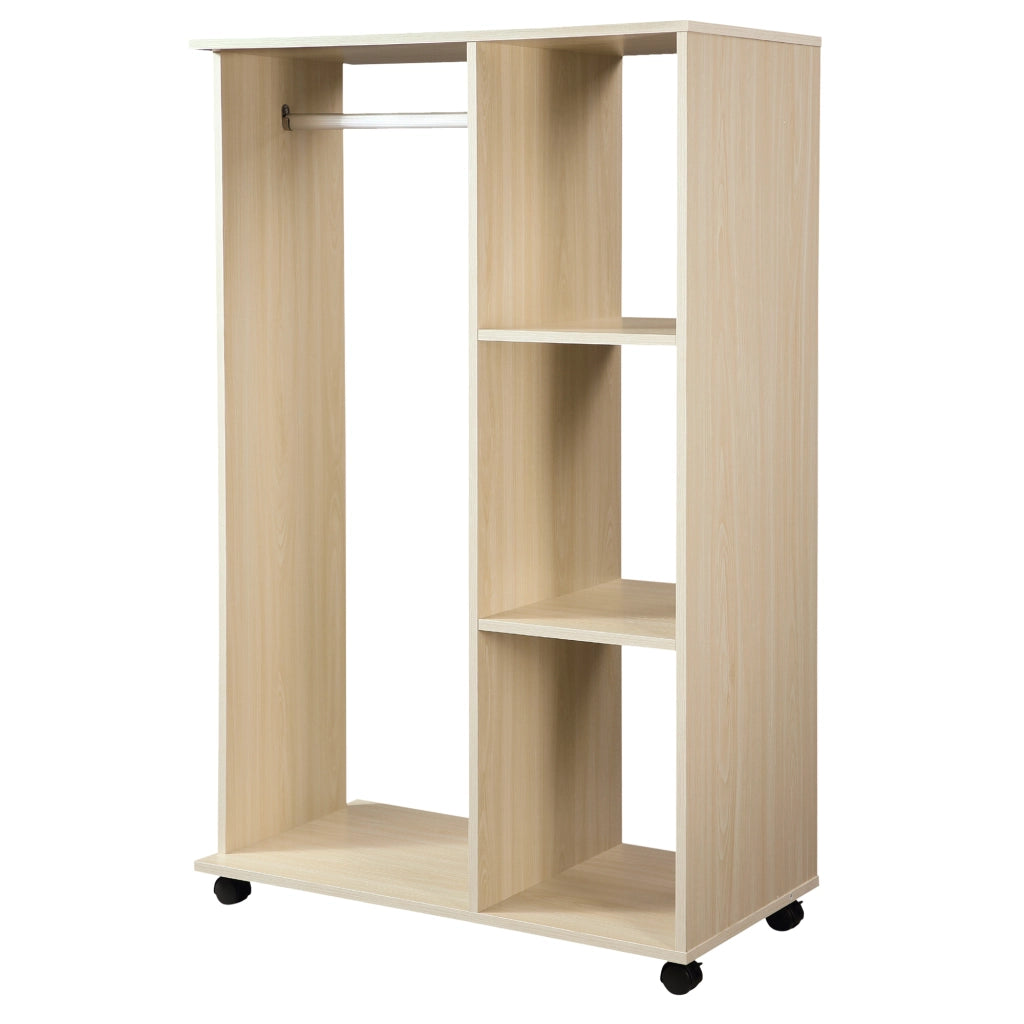 Scarpiera con Ripiani e Attaccapanni ¨C Minimal ¨C Beige 80x40x128 cm