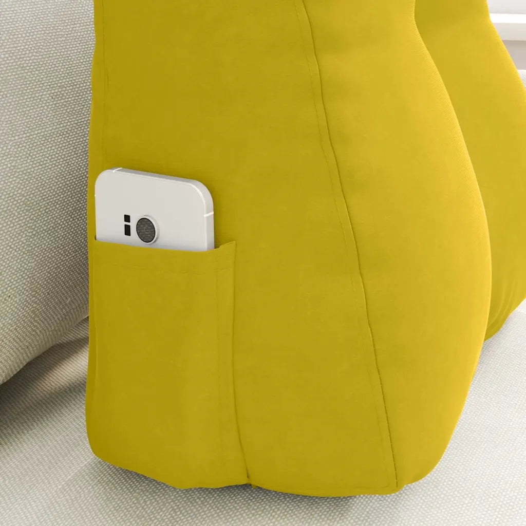 Cuscino per Schiena | Cuscino dorsale Giallo 45 x 24 x 50 cm Velluto