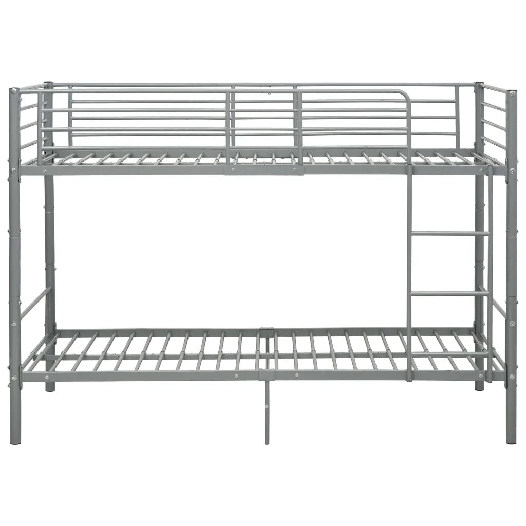 Letto da camera | Letto a Castello Grigio in Metallo 90x200 cm