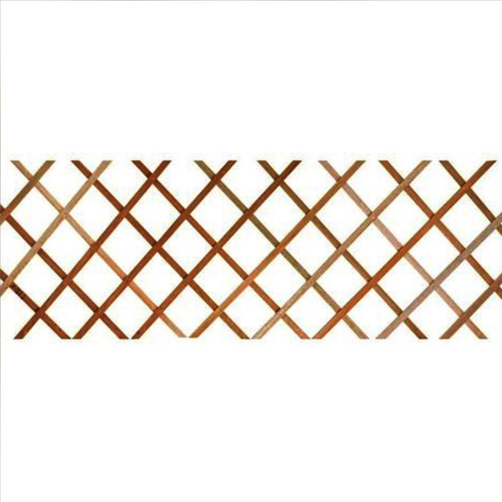 Trade Shop - Traliccio Rete Estensibile In Legno Scuro Per Parete Da Giardino Piante 180x30cm -