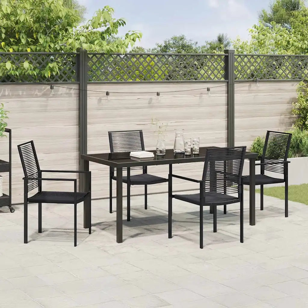 Set da Pranzo per Giardino 5 pcs Nero