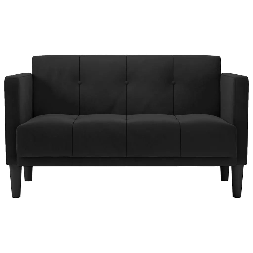 Divano Divanetto-Sofa Nero 111 cm in Velluto