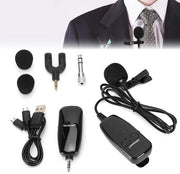 Microfono a Clip per Microfono Lavalier con Amplificatore di Segnale, Trasmettitore e Ricevitore UHF.