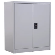 Armadio metallico con ante e cassetti ¨C zephmum ¨C 80x40x92,5 cm grigio