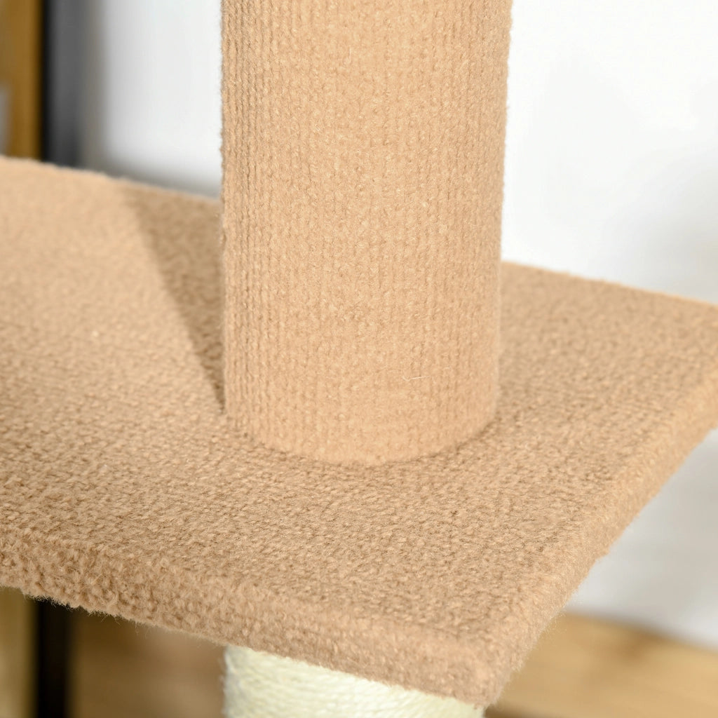 ALBERO RICREATIVO PER GATTI Regolabile Khaki con 4 piattaforme