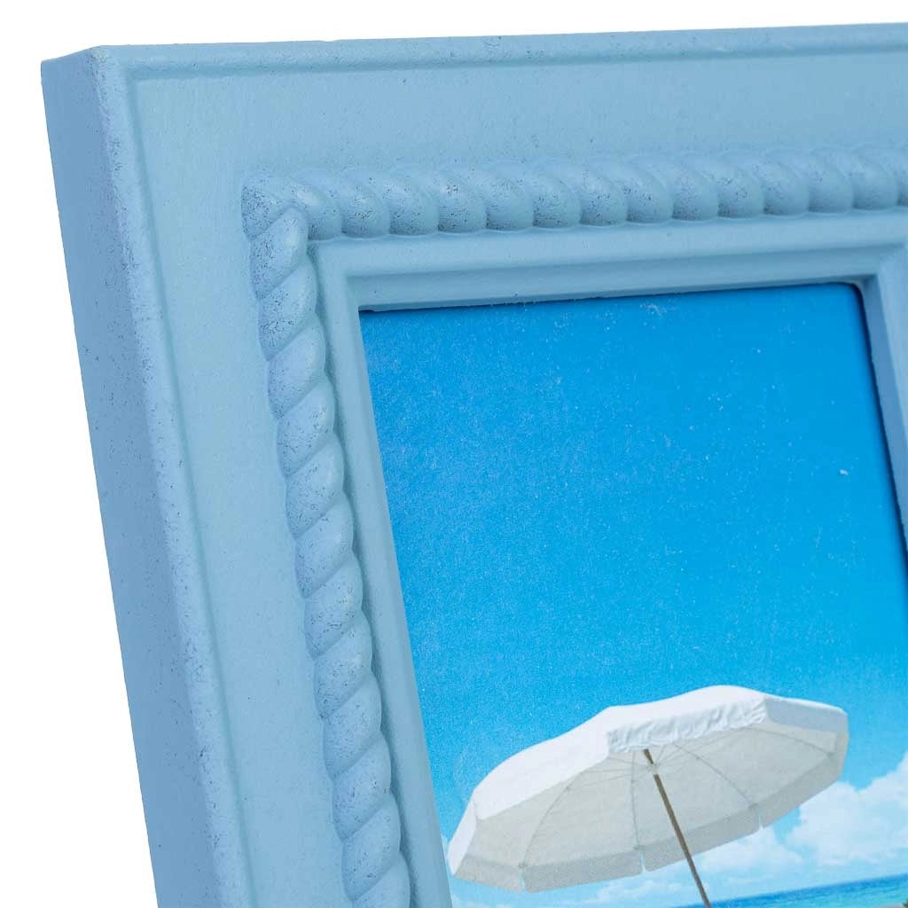 Cornice portafoto in legno, 12x15 cm, blu, 16,5x2x21,5 cm