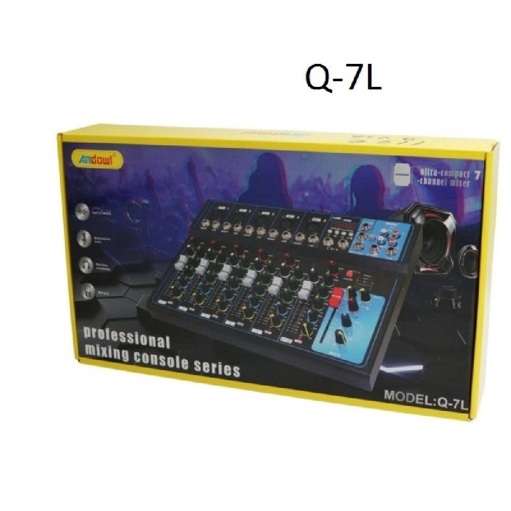 Trade Shop - Console Missaggio Mixer Professionale 7 Channel Mixing Serie Usb Bluetooth Q-7l -